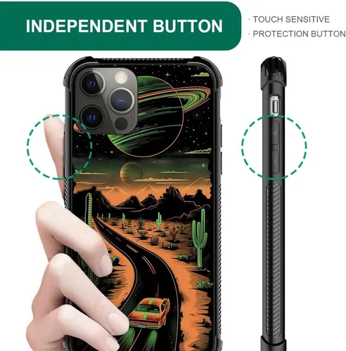 Miniatura 4 de CARLOCA Funda compatible con iPhone 11 Pro Max, patrón de carretera del desierto naranja alienígena, ultra protección, a prueba de golpes