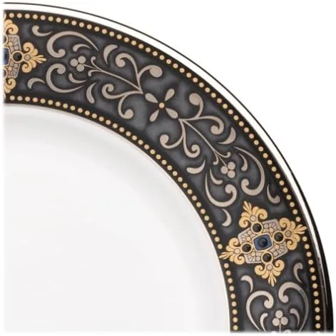 Miniatura 3 de Lenox Vintage Jewel - Juego de vajilla de porcelana de hueso con bandas de platino de 20 piezas, servicio para 4 personas