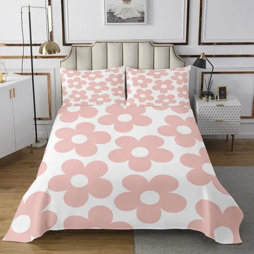 Miniatura 6 de Erosebridal Juego de edredón floral negro, tamaño individual, lindo juego de colcha de flores para niños y niñas, juego de colcha de acuarela