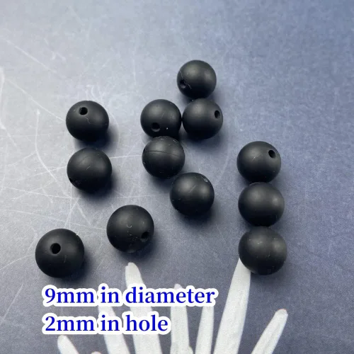 Miniatura 3 de Abalorios de silicona, 100 piezas de 9 mm de abalorios redondos de silicona para hacer llaveros, pulseras, collares, aretes, joyas, manualidades DIY