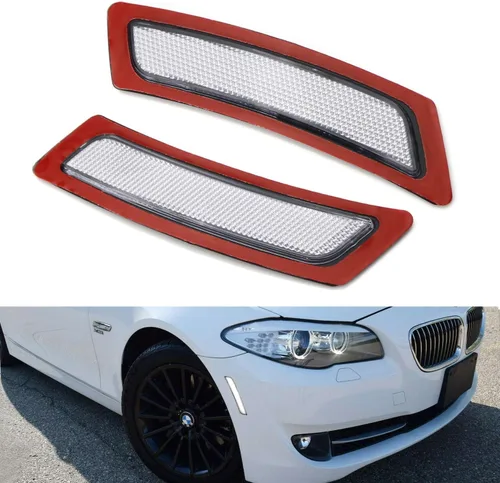Marcadores laterales para parachoques delantero con lente transparente, reflector, repuesto para BMW F10 F11 5 Series 525i 528i 530i 535i 545i 550i