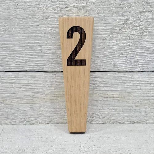 Miniatura 3 de Mango de grifo de cerveza personalizado Forma cónica de madera maciza numerada (numerada corta)