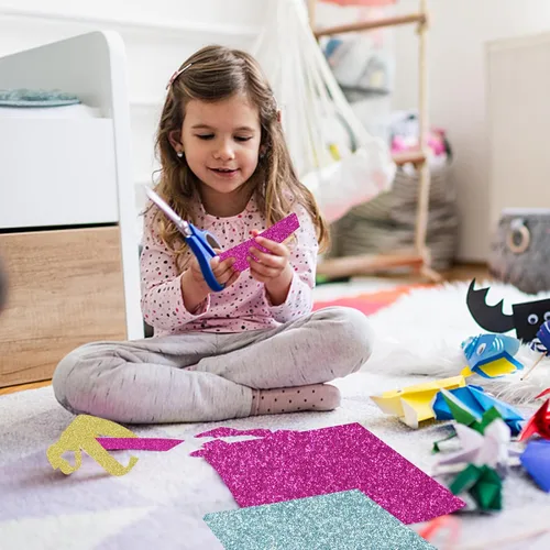 Miniatura 5 de Simetufy Papel de cartulina con purpurina, 60 hojas de 20 colores, cartulina A4 con purpurina para proyectos de bricolaje, papel brillante de alta