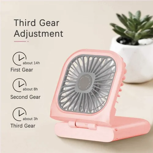 Miniatura 3 de Ventilador portátil para el cuello mini, silencioso, de mano, personal, plegable, recargable por USB, operado para el hogar, oficina, exteriores