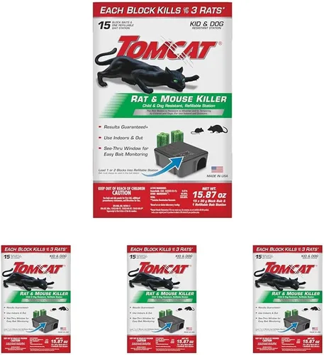 Miniatura 19 de Tomcat Rat & Mouse Killer - Estación desechable resistente para niños y perros, 1 estación de cebo prellenada lista para usar