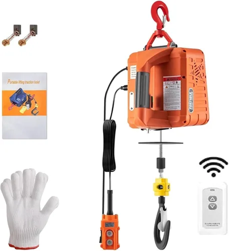 Polipasto/Cabrestante Eléctrico de 2300 LBS/1T, Cabrestante Eléctrico Portátil, Nueva Actualización de Grúa de Polipasto Eléctrico con Protección 3