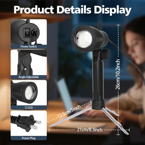 Miniatura 5 de EMART Fotografía LED Lámpara de luz continua 5500K Cámara portátil Foto Iluminación para estudio de mesa - 2