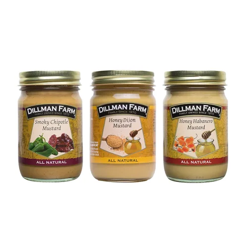 Miniatura 5 de Dillman Farm All Natural Honey Mustard - Paquete variado de 3 piezas Mostaza Miel, Mostaza Miel Dijon, Mostaza Habanero Miel Sin gluten, sin