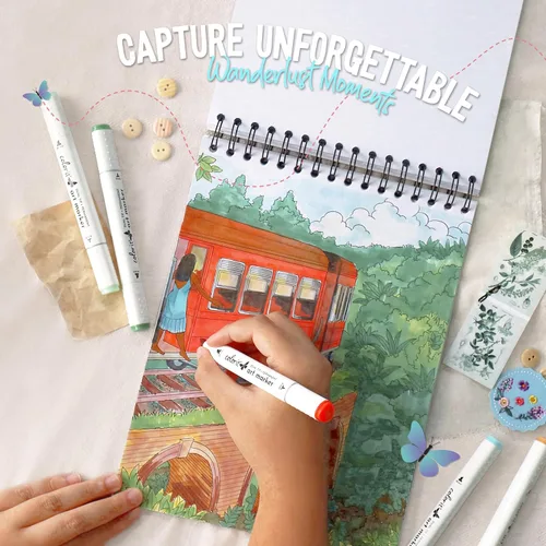 Miniatura 3 de ColorIt Lost in Translation - Libro para colorear con espiral para adultos, 50 diseños de una sola cara de destinos y atracciones de viaje únicos