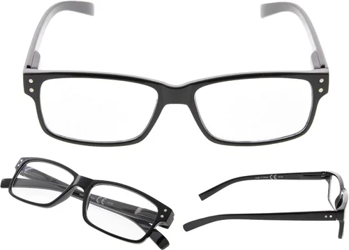 Miniatura 2 de Gafas de lectura, paquete de 5 bisagras de resorte para mujeres y hombres, incluye 3 negras 2 tortugas +0.00