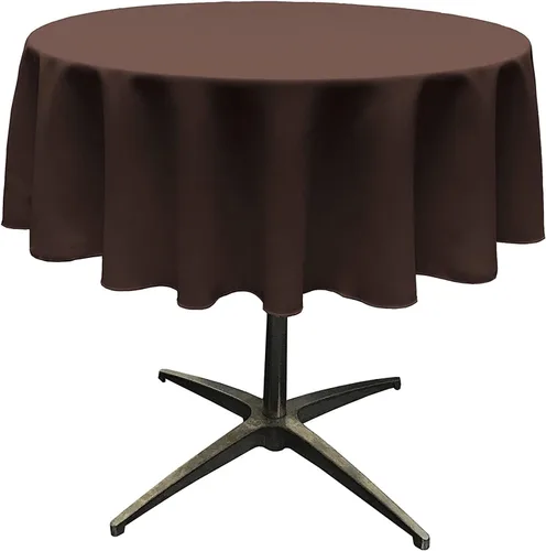 Miniatura 168 de LA Linen - Mantel redondo lavable de popelina de poliéster, resistente a manchas y arrugas, 51", mantel de tela para comedor, cocina, fiesta, Negro