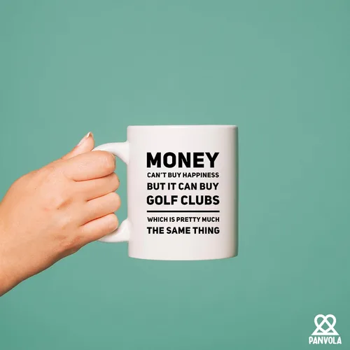 Miniatura 5 de Panvola Money Can't Buy Happiness But It Can Buy - Taza de cerámica para palos de golf, jugadores deportivos, regalos de golfista para hombres