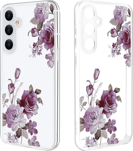 Miniatura 9 de Funda ultra transparente para Samsung Galaxy S23 con diseño de flores, TPU suave y delgado, patrón floral, transparente, funda protectora para niñas