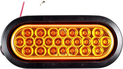 Todos los productos para camiones estrella] Luz estroboscópica LED ámbar empotrada de 6" ovalada, 24 LED DOT/SAE aprobado y marcado, impermeable,