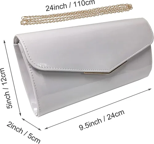 Miniatura 5 de Bolsa de noche con bolsa de mano de sobre con correa de hombro para mujer, fiesta, boda, formal, cóctel, graduación, fiesta, bolso de fiesta