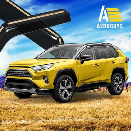 Miniatura 3 de Deflectores de ventana extra duraderos en el canal, protectores de lluvia aptos para Toyota RAV4 2019-2025, viseras solares, ventilación de viento