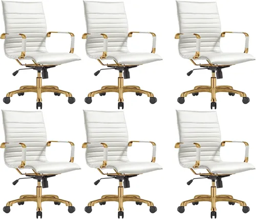 Miniatura 15 de LeisureMod Harris - Silla de oficina ejecutiva ergonómica moderna, silla de escritorio de piel con respaldo alto con altura ajustable, control