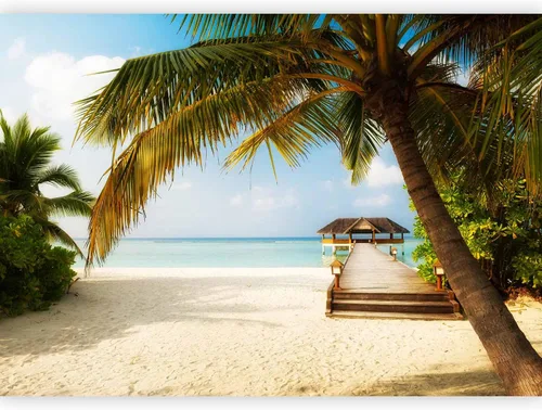 Miniatura 10 de artgeist Mural de pared prémium Isla tropical, 79 x 55 pulgadas, papel tapiz no tejido, decoración de pared de forro polar, impresión fotográfica