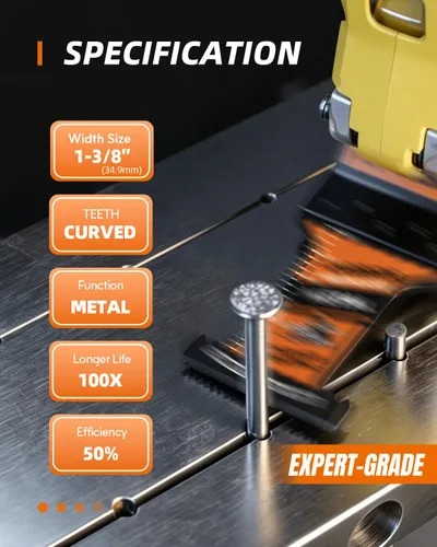 Miniatura 5 de Expert - Hojas de sierra oscilante de carburo, cuchillas multiherramienta de borde curvo, cuchillas oscilantes para metal resistente, madera, barras