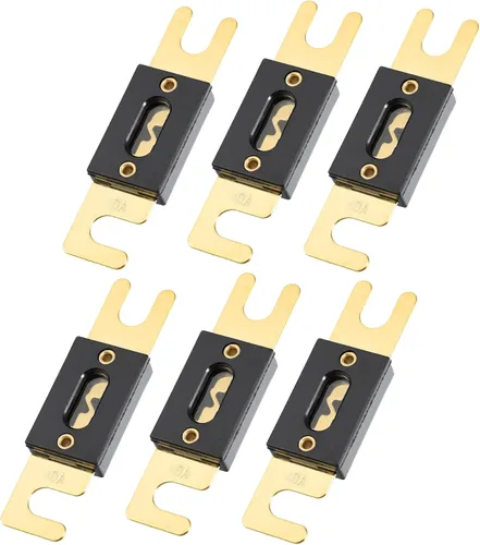 Miniatura 12 de X AUTOHAUX 6 unids 275A oro tono plateado ANL fusible universal para inversores coche vehículo camión audio