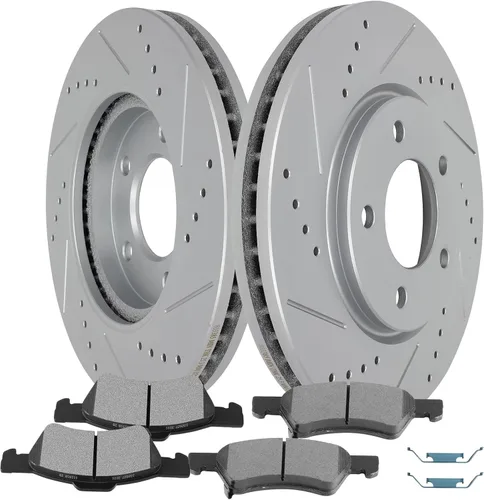 Miniatura 29 de SCITOO Brake Kits For Jeep For Cherokee 1999-2001,For TJ 1999-2006,For Jeep For Wrangler 2000-2006 Front Drilled & Slotted Disc Brakes Rotors and