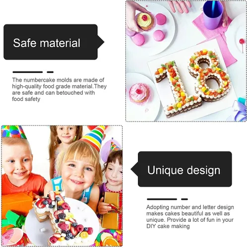 Miniatura 2 de Rolin Roly 9 plantillas de números para tartas de 0 a 8, 12 pulgadas, plantillas de plástico grandes, moldes de plantillas de decoración digital
