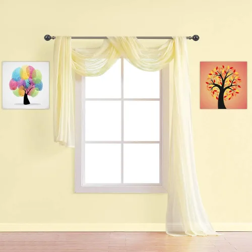 Miniatura 12 de Warm Home Designs Bufanda transparente de 24 pies de largo color azul polvoriento. Estas bufandas de cenefa de longitud XXL de 54 x 288 pulgadas