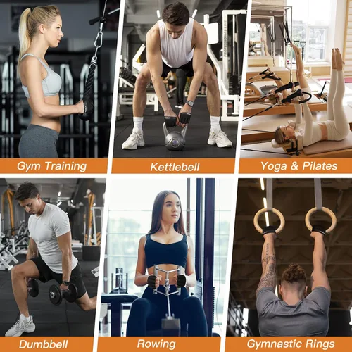 Miniatura 6 de ATERCEL Guantes de entrenamiento de gimnasio para hombres y mujeres, guantes de levantamiento de pesas con protección completa de la palma y agarre