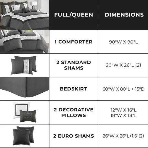 Miniatura 6 de 510 DESIGN Juego de edredón tamaño Queen, edredones estilo hotel para cama de tamaño Queen, con bordes bordados y piezas para todas las estaciones