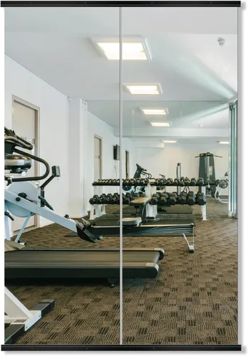 Miniatura 15 de Delma Espejo de gimnasio en casa, 48 x 24 x 2 unidades, vidrio templado grande de cuerpo completo, sin marco, montado en la pared para gimnasio