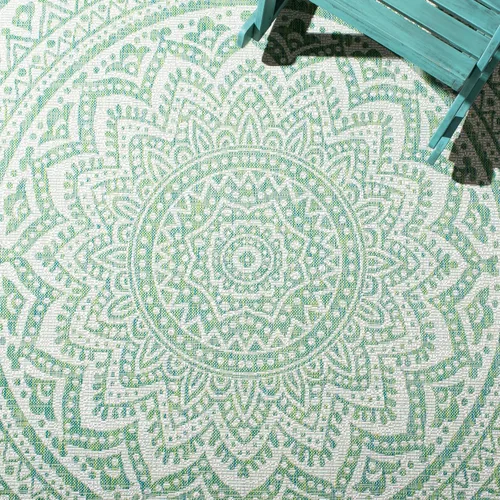 Miniatura 123 de SAFAVIEH Alfombra lavable para exteriores, colección Courtyard - Pasillo de 2.3 x 8 pies, color beige claro y marrón claro, no desprende pelusa