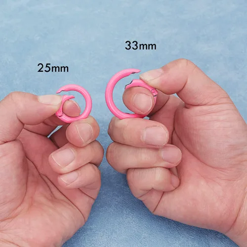 Miniatura 4 de Anillo redondo de metal con resorte o mosquetón, hebilla de gatillo con clip a presión, anillo de accesorios de bricolaje para llaveros, bolsos