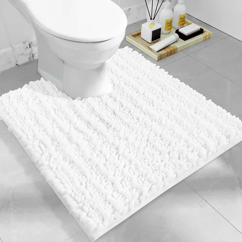 Miniatura 28 de Yimobra Alfombras de Baño Antideslizantes Lavables - Alfombra de Baño de Chenilla Ultra Suave Absorbente, Alfombra Peluda de Secado Rápido para Negro