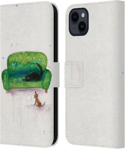 Miniatura 13 de Head Case Designs Officially Licensed Wyanne Blue Watercolour Bear Animals 2 Leather Wallet Case Compatible with Apple iPhone 15 Plus