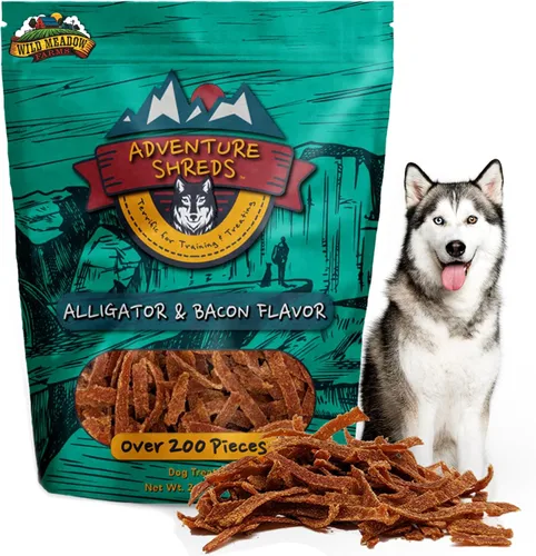 Miniatura 13 de Adventure Shreds Elk & Bacon Golosinas para perros, golosinas suaves y finas para entrenamiento y recompensas, aperitivos sin granos para mascotas