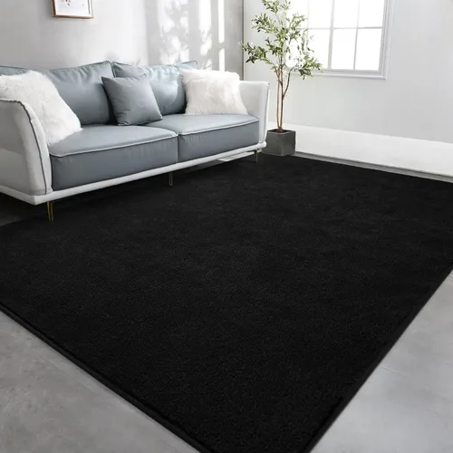 TWINNIS - Alfombras grandes para sala de estar y dormitorio de 4 x 6 pies, alfombras de felpa de espuma de memoria súper suaves para interiores,
