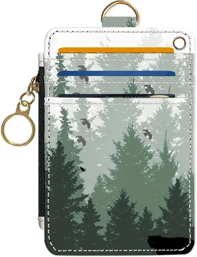 Miniatura 20 de Portafolios delgados con soporte para tarjeta de crédito, funda delgada de cuero PU con bloqueo RFID para viajes con ventana para ID, regalos