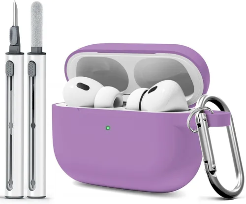 Miniatura 18 de Funda para AirPods Pro con kit de limpieza, funda de silicona suave para Apple AirPod Pro de 1ª/2ª generación, accesorios de funda AirPods Pro/Pro 2
