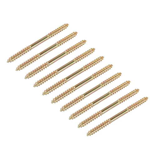 uxcell Pernos de suspensión de 0.197 x 2.559 in, 12 tornillos de rosca autorroscante de doble extremo de madera a madera para conexión de madera