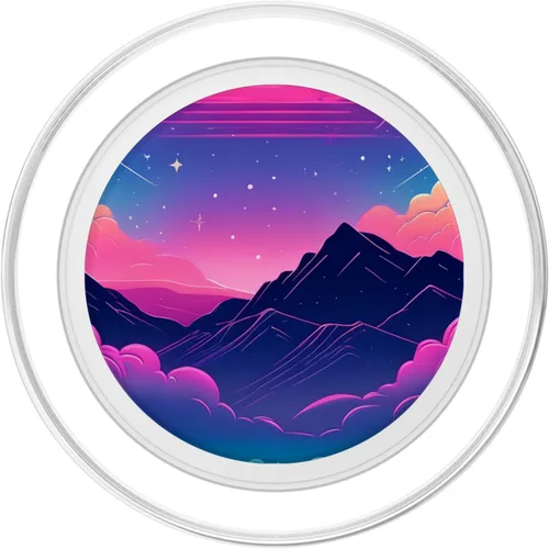 Miniatura 2 de Colorful Vaporwave Landscape Synthwave PopSockets MagSafe PopGrip for iPhone