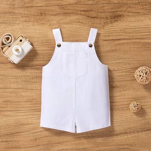 Miniatura 9 de MBMSHEGH Conjunto de ropa de verano para bebé y niño, con parte superior acanalada y tirantes con botones