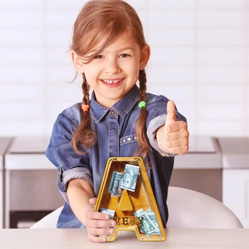 Miniatura 6 de Ladenk Alcancía de madera grande personalizada de 9 pulgadas para niños, niños, niños/niñas/adultos, bancos creativos para niños para billetes