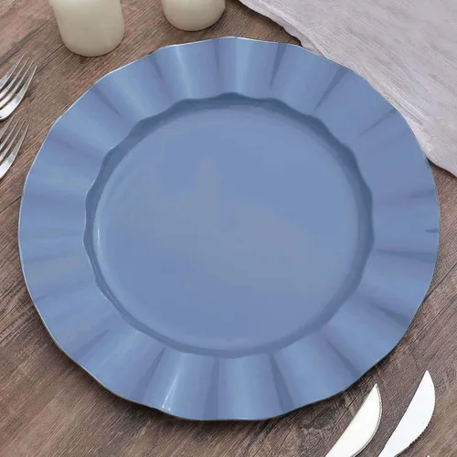 Miniatura 36 de Efavormart - Platos de cena de 11 pulgadas – Juego de 10 platos desechables redondos de plástico negro con borde dorado rizado – Vajilla elegante