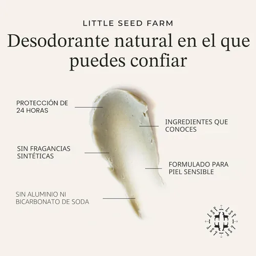 Miniatura 3 de Little Seed Farm Crema de Desodorante Natural - Carbón Activado - Desodorante Libre de Aluminio para Mujeres o Hombres, Peso Neto 2.4oz 68g