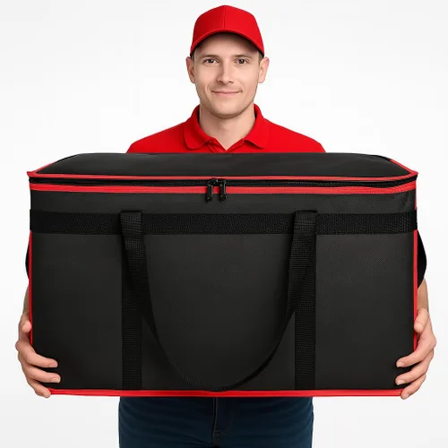 Miniatura 87 de Bodaon Paquete de 10 bolsas aisladas para entrega de alimentos para comidas calientes y frías, bolsas térmicas y enfriadoras, bolsa aislante de Negro