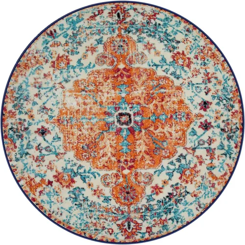 Miniatura 9 de Lahome Alfombras redondas lavables de 5 pies 3 pulgadas, alfombras circulares bohemias naranjas para sala de estar, entrada, alfombra redonda