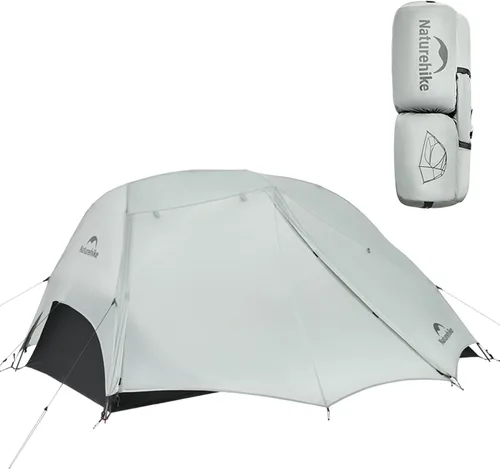 Miniatura 8 de Naturehike - Tienda de campaña para 2 personas con doble toldo ultraligero de nailon de doble capa impermeable para camping, festivales, patio