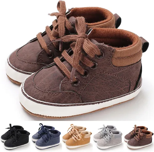 Miniatura 4 de 1 Year Old Walking Shoes Baby Toddler Shoes Boys and Girls Floor Sports Shoes Flat Bottom Non Slip Lace Infant Boy Boots