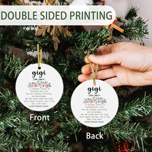 Miniatura 2 de Gigi Definition - Adornos de cerámica de Navidad para el Día de la Madre, regalos para mujeres Gigi, abuela de nietos, nieto, nieta, adornos