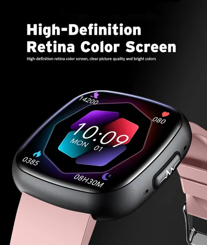 Miniatura 2 de Reloj inteligente resistente al agua, pantalla táctil HD de 1.72 pulgadas, rastreador avanzado de salud con más de 100 modos de ejercicio, Rosa
